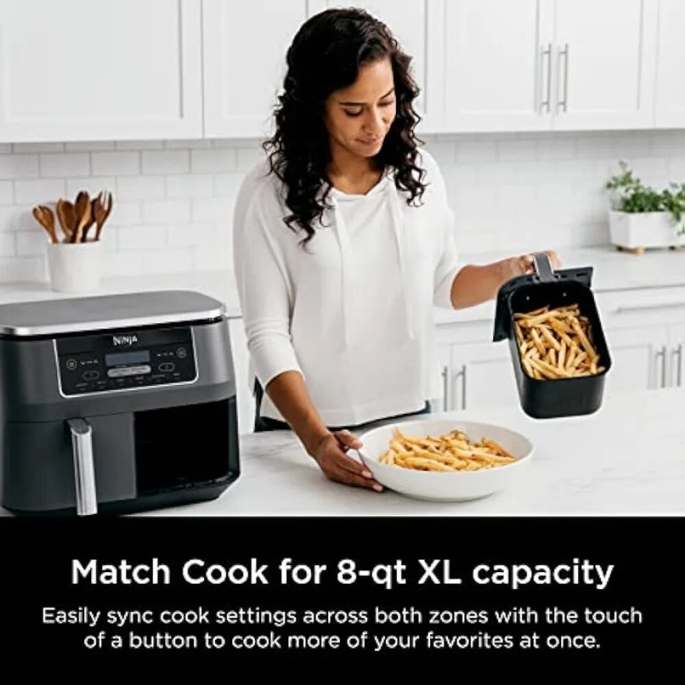 Ninja DZ201 Foodi 8-Quart 6-in-1 DualZone Air Fryer with 2 Independent Baskets