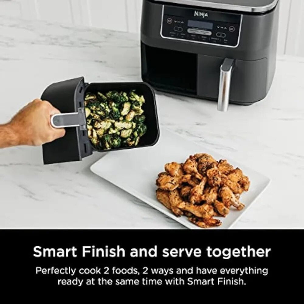 Ninja DZ201 Foodi 8-Quart 6-in-1 DualZone Air Fryer with 2 Independent Baskets