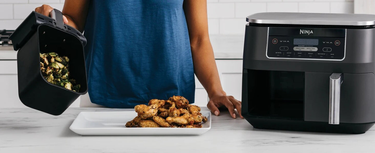 Ninja DZ201 Foodi 8-Quart 6-in-1 DualZone Air Fryer with 2 Independent Baskets