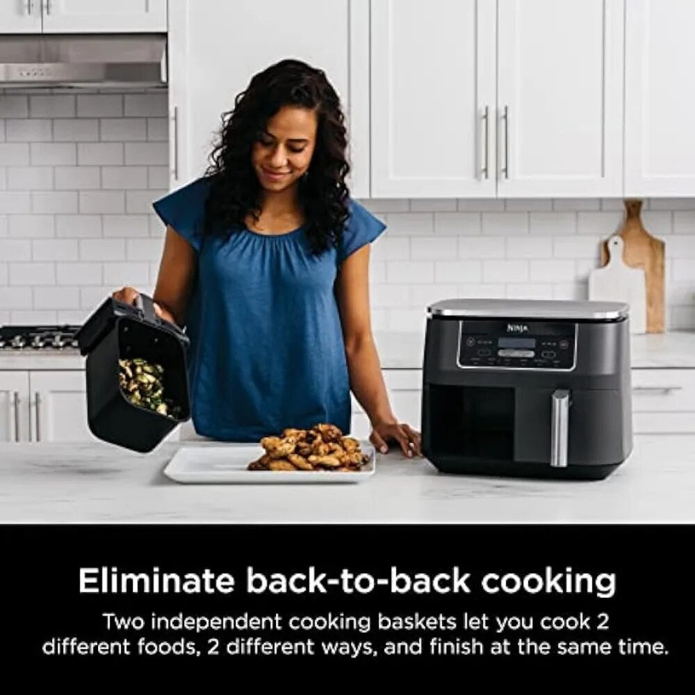 Ninja DZ201 Foodi 8-Quart 6-in-1 DualZone Air Fryer with 2 Independent Baskets