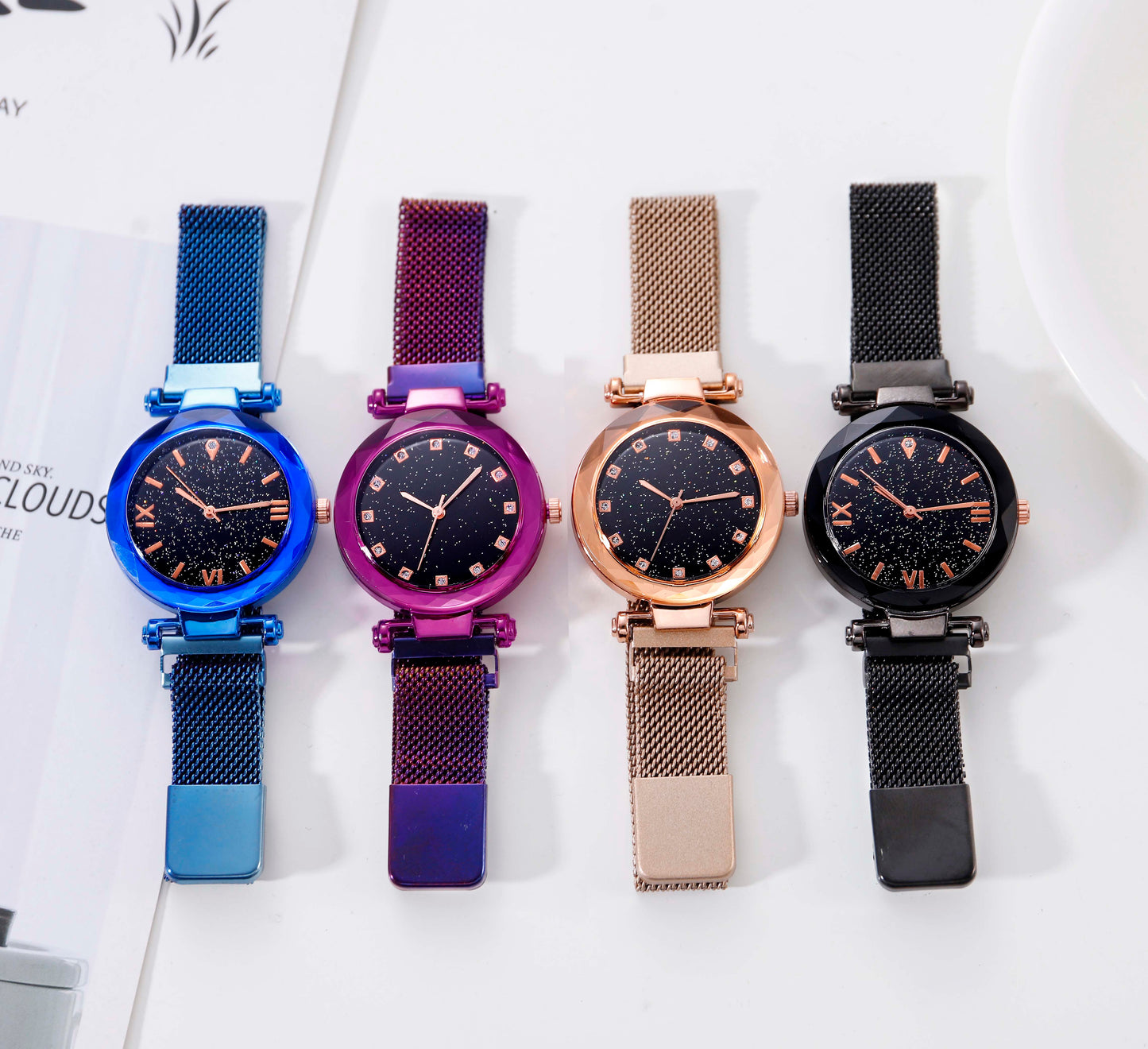 Starry Sky Women Watch Fashion Elegant Magnet