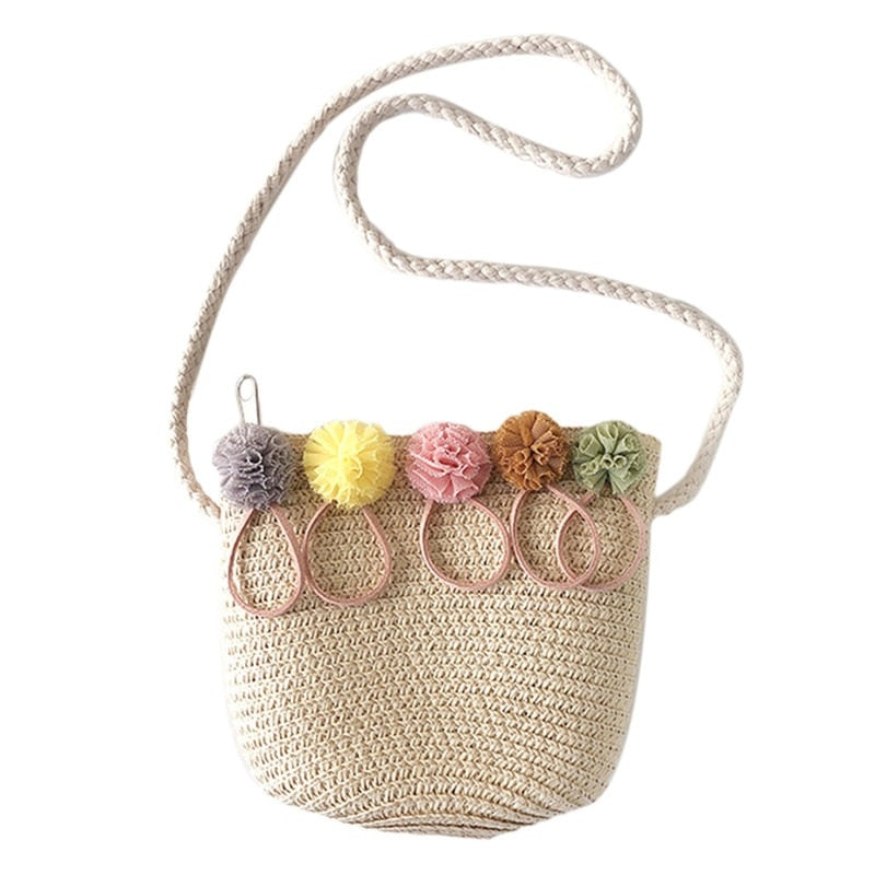 Women Crossbody Shoulder Bag Knitted Straw