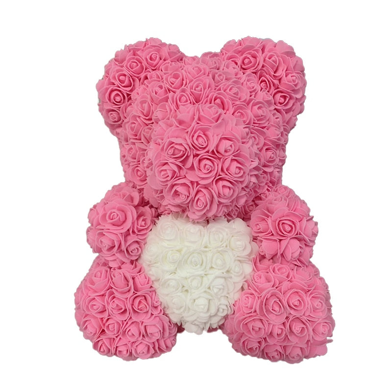 Rose Bear Heart Artificial Flower Rose Teddy Bear For Women Valentine&#39 Gift