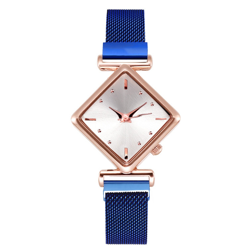 Rhombus Square Dial Watches Bracelet Set Quartz