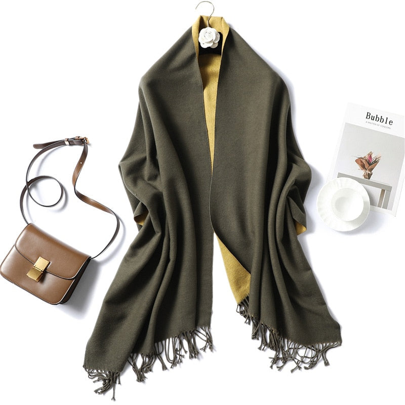 Winter Cashmere Scarf Women Thick Warm Shawls Wraps