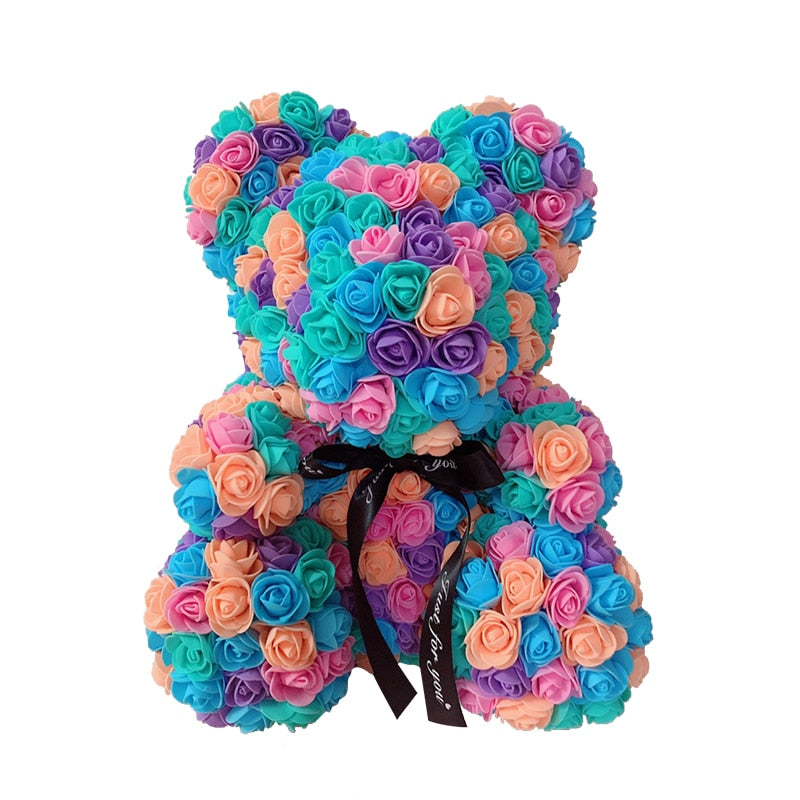 Rose Bear Heart Artificial Flower Rose Teddy Bear For Women Valentine&#39 Gift