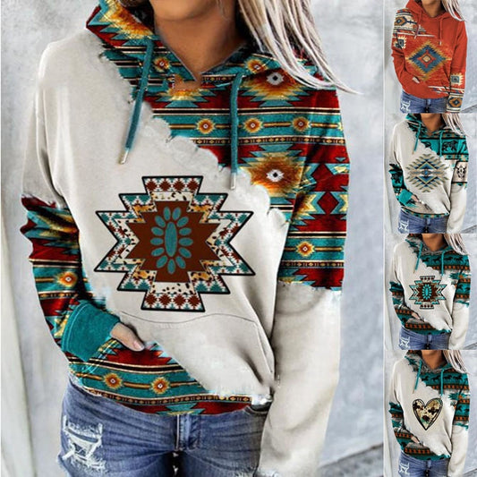 Women Hood Sweatshirts Winter Spring Patchwork