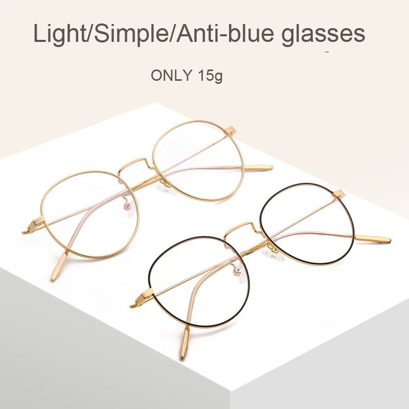 Fashion Blue Light Glasses Retro Metal Frame