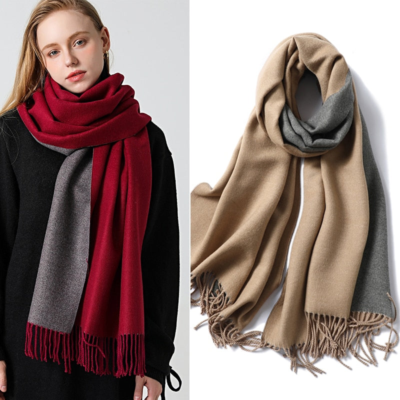 Winter Cashmere Scarf Women Thick Warm Shawls Wraps