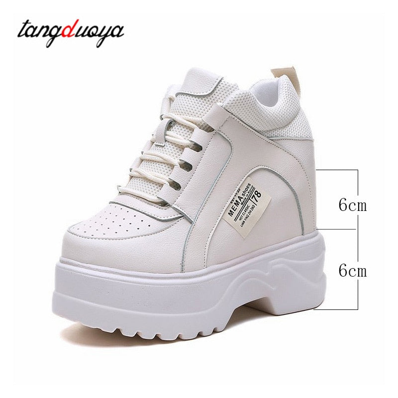 white platform sneakers women breathable