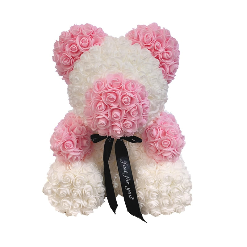 Rose Bear Heart Artificial Flower Rose Teddy Bear For Women Valentine&#39 Gift