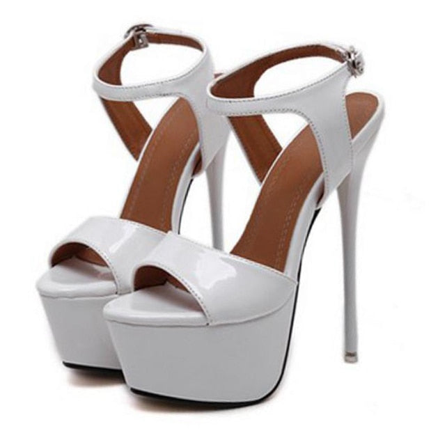 Aneikeh Ankle Strap Heels Platform Sandals