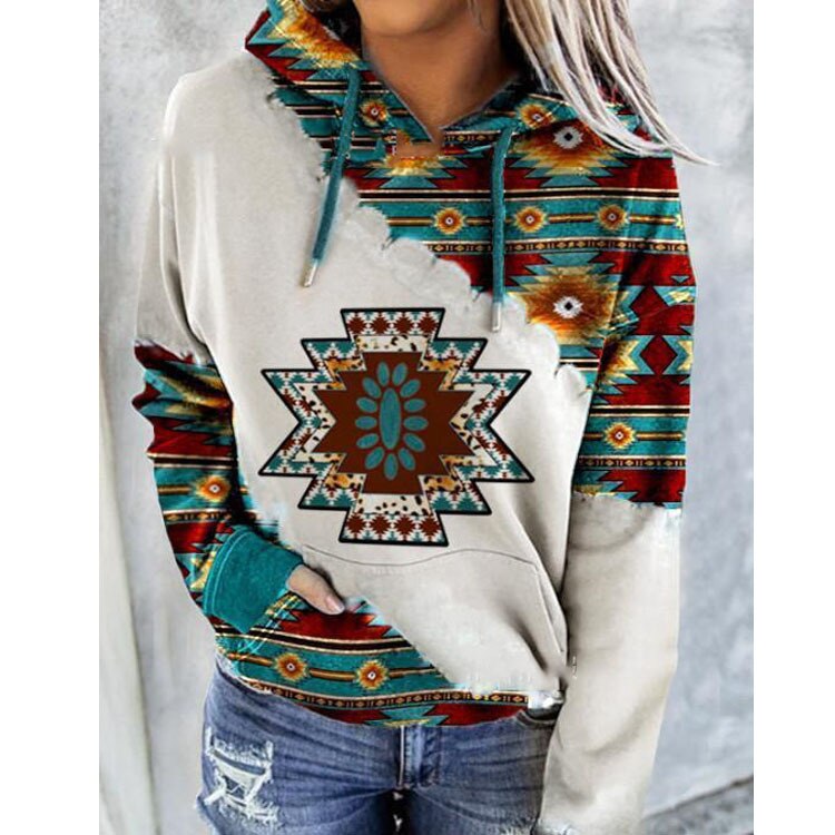 Women Hood Sweatshirts Winter Spring Patchwork