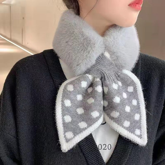 Faux Fur Scarf Women Scarves Wool Stitching Plush Collar