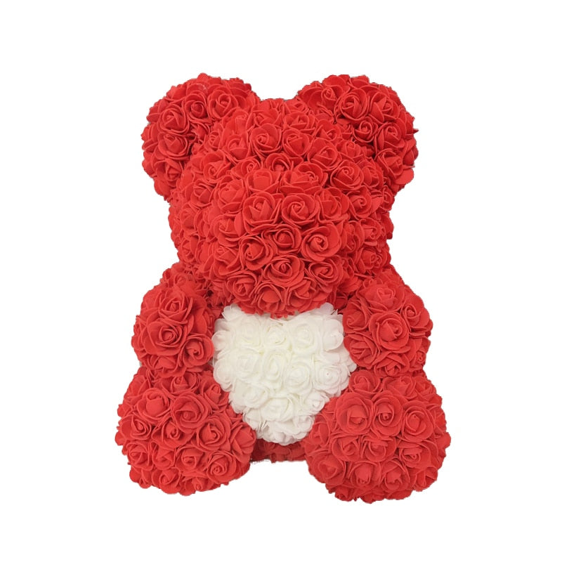 Rose Bear Heart Artificial Flower Rose Teddy Bear For Women Valentine&#39 Gift