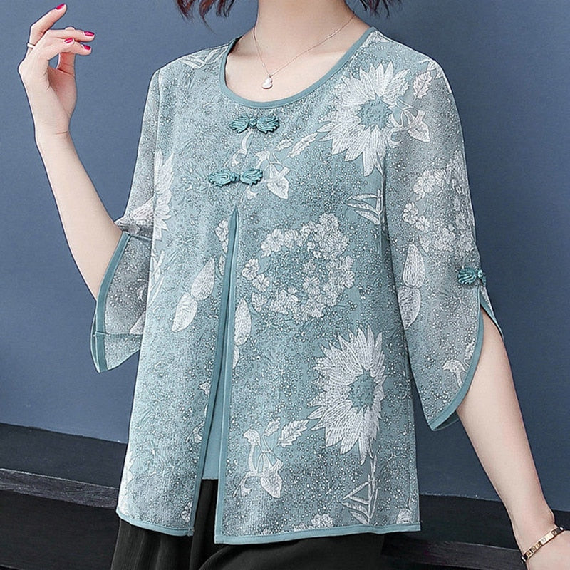 Women Spring Summer Style Chiffon Blouses Shirts