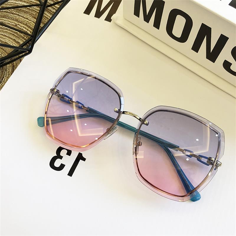 Famous Brand Design Rimless Women Sunglasses