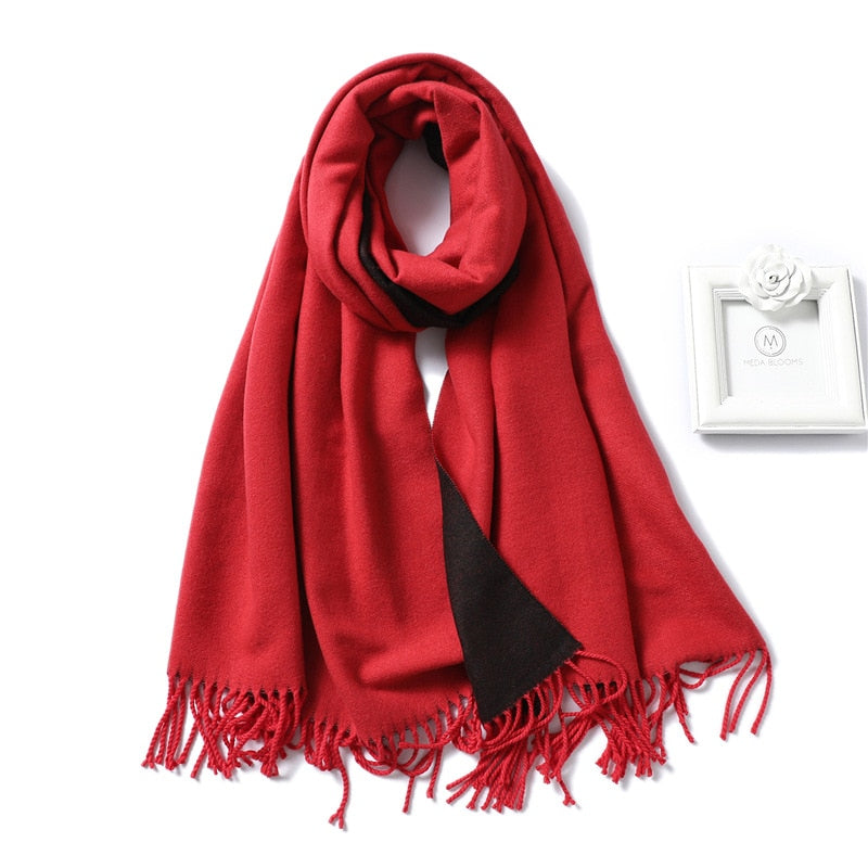 Winter Cashmere Scarf Women Thick Warm Shawls Wraps