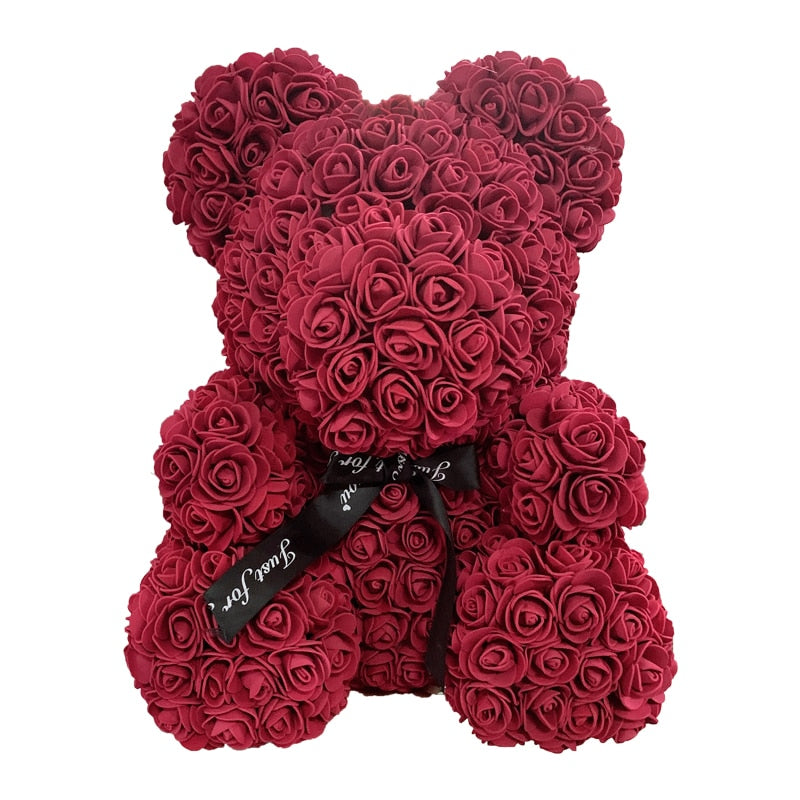 Rose Bear Heart Artificial Flower Rose Teddy Bear For Women Valentine&#39 Gift