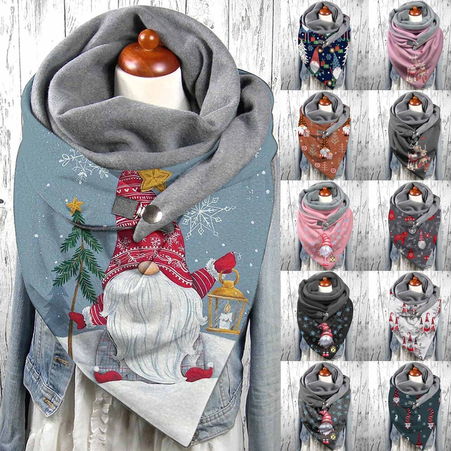 Scarf Christmas Printing Fashion Winter Warm Scarf Women