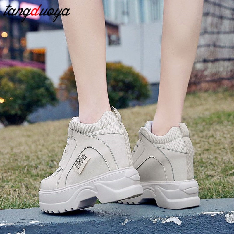 white platform sneakers women breathable