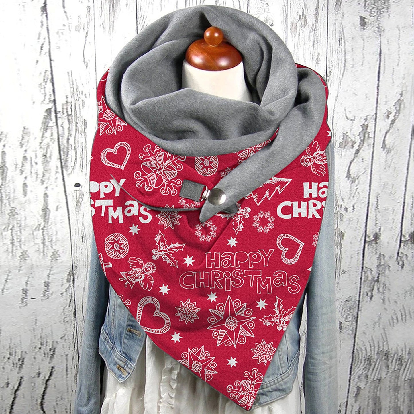 Scarf Christmas Printing Fashion Winter Warm Scarf Women