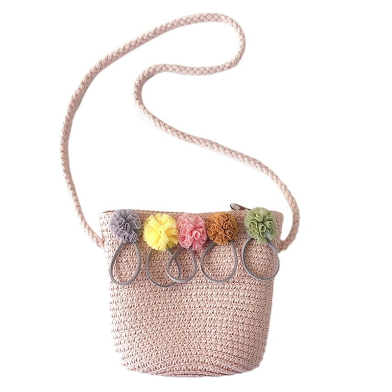 Women Crossbody Shoulder Bag Knitted Straw