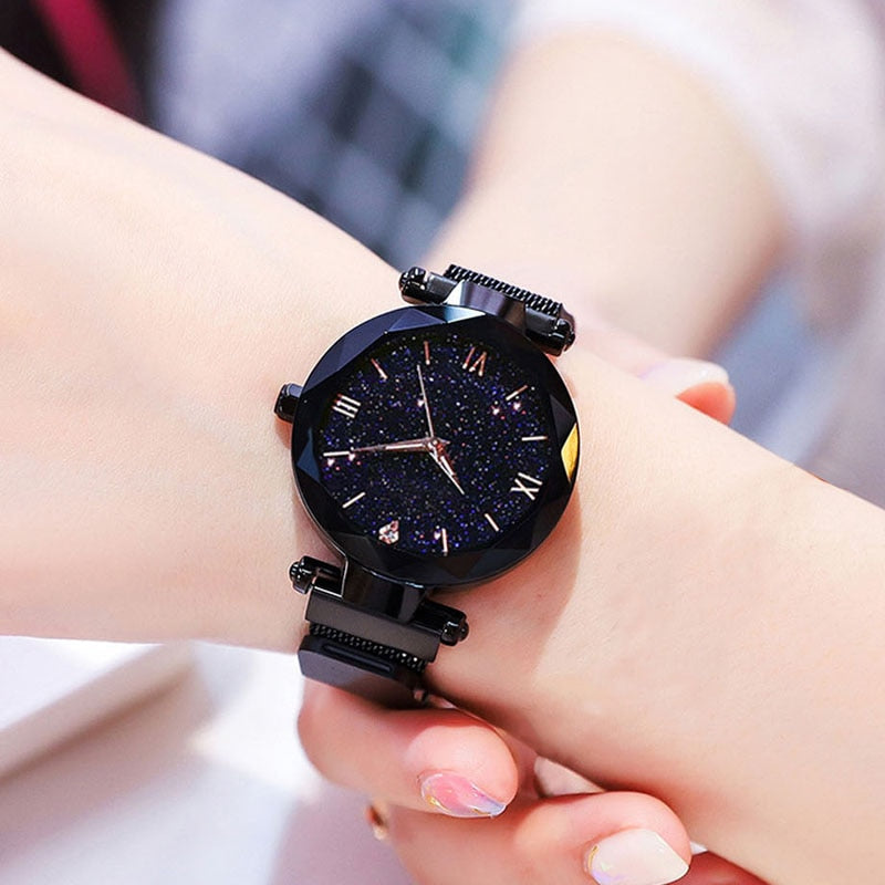 Starry Sky Women Watch Fashion Elegant Magnet