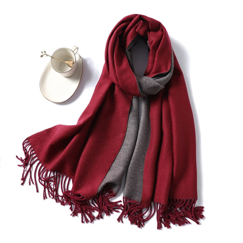 Winter Cashmere Scarf Women Thick Warm Shawls Wraps