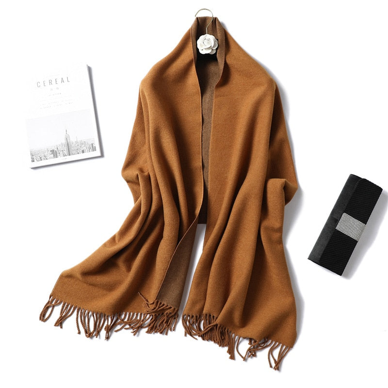 Winter Cashmere Scarf Women Thick Warm Shawls Wraps