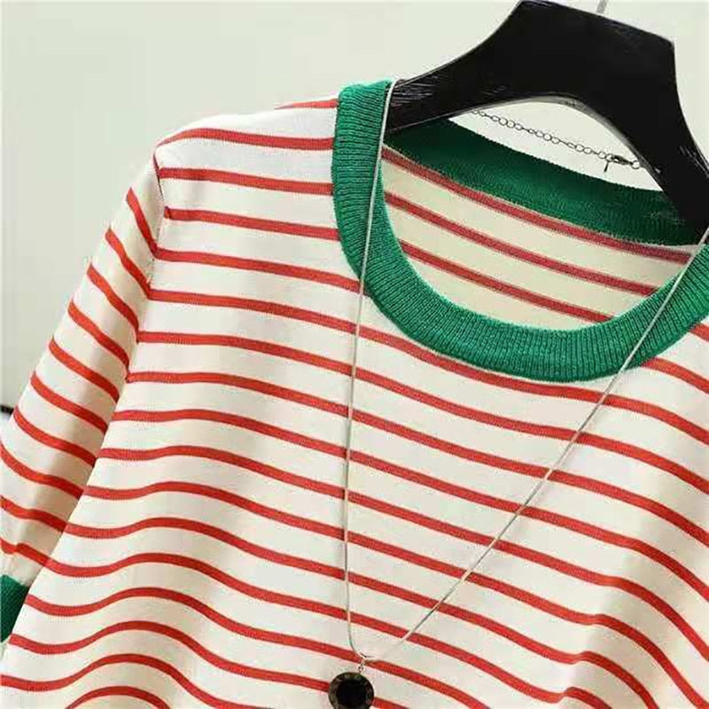 Shintimes Striped T Shirt Women Tee Shirt Femme