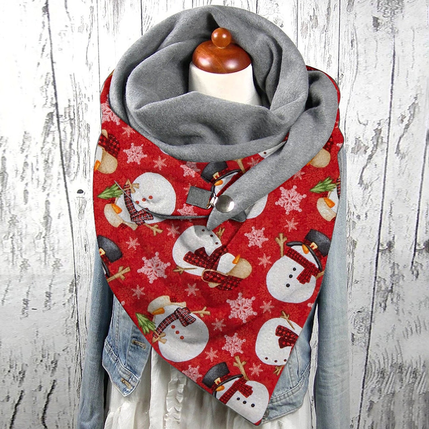 Scarf Christmas Printing Fashion Winter Warm Scarf Women