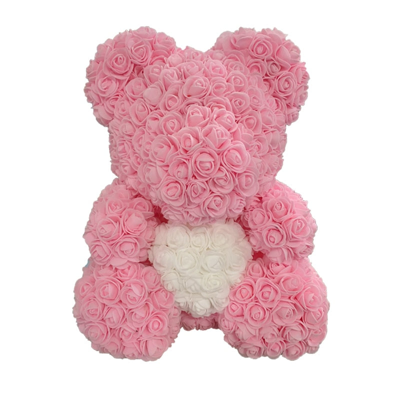 Rose Bear Heart Artificial Flower Rose Teddy Bear For Women Valentine&#39 Gift