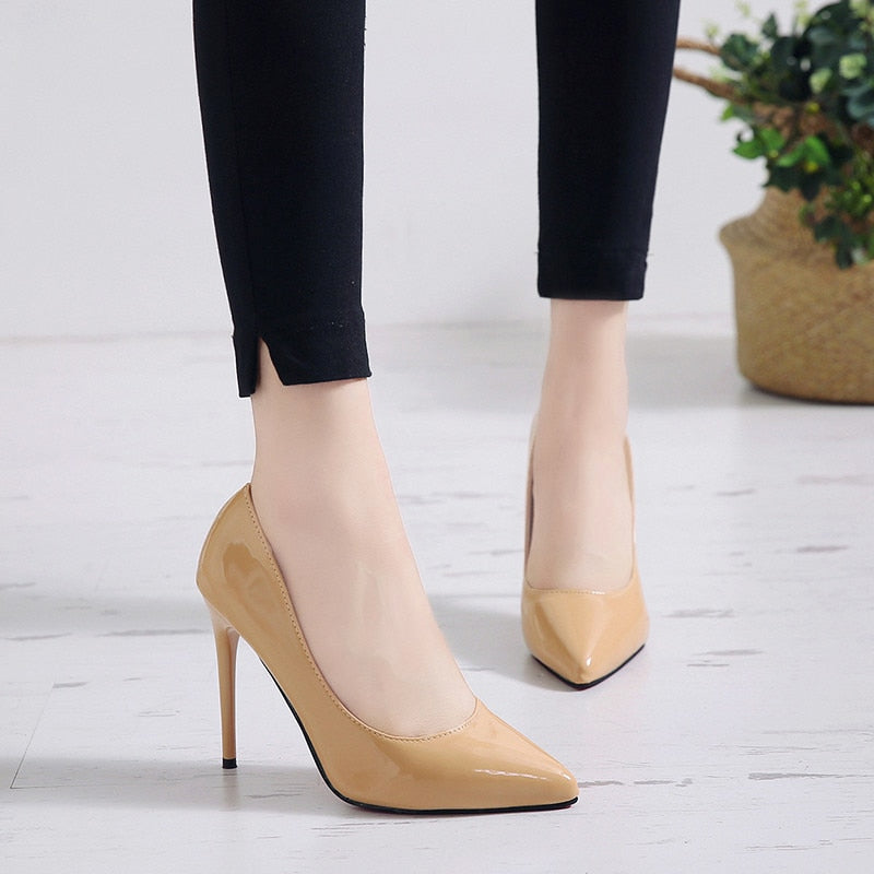 Women Shoes Pointed Toe Pumps Patent Leather