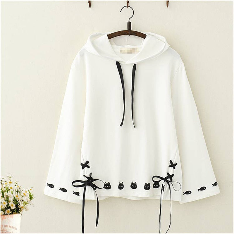 Cute Autumn Hoodies Streetwear Japanese Women