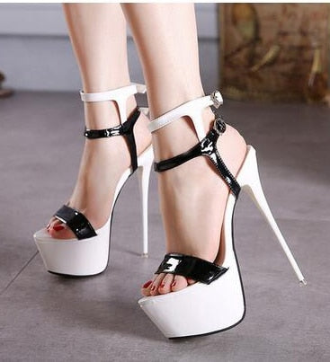 Aneikeh Ankle Strap Heels Platform Sandals