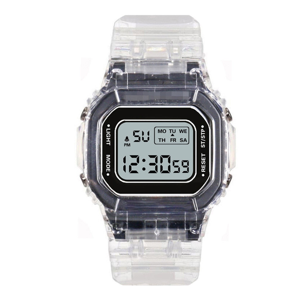 New Fashion Transparent Digital Watch Square