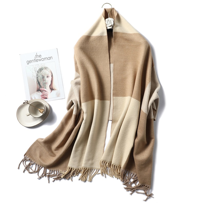 Winter Cashmere Scarf Women Thick Warm Shawls Wraps