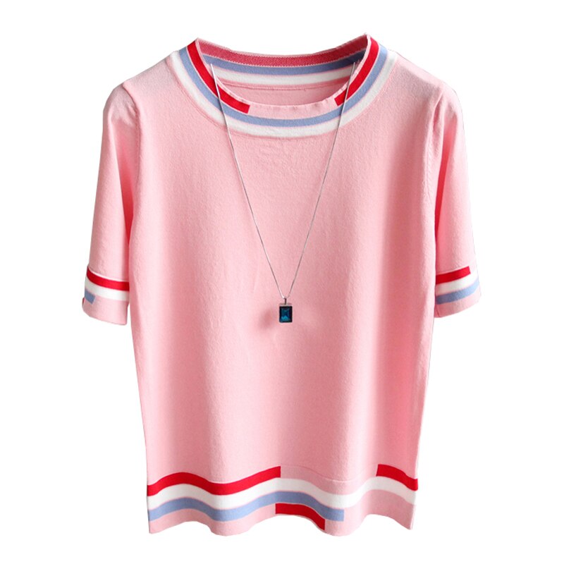 Striped Hit The Color Thin Summer Women Sweatwear