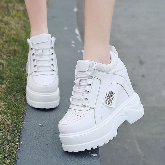 white platform sneakers women breathable