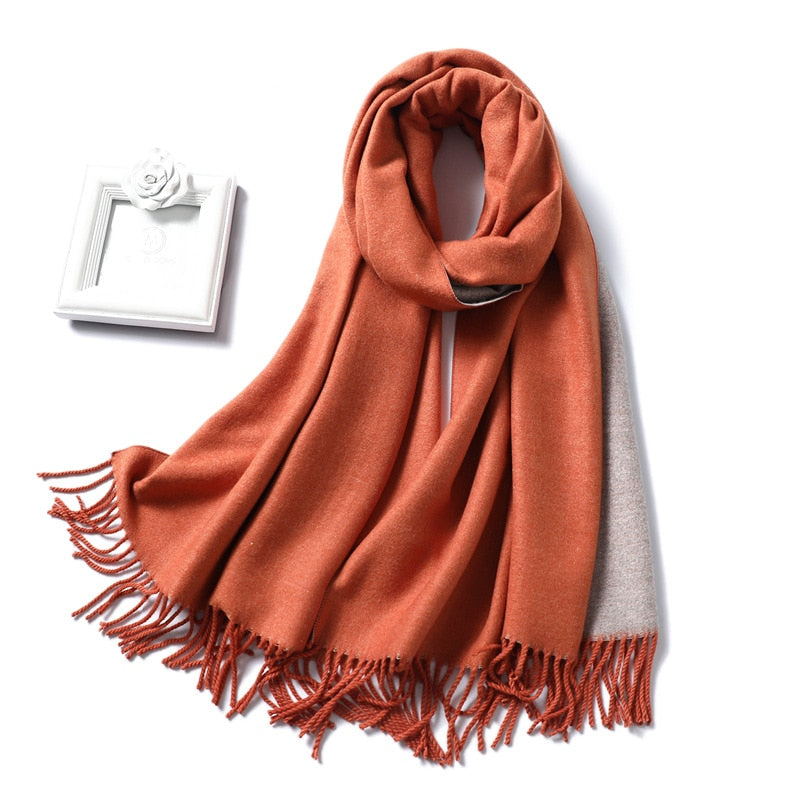 Winter Cashmere Scarf Women Thick Warm Shawls Wraps