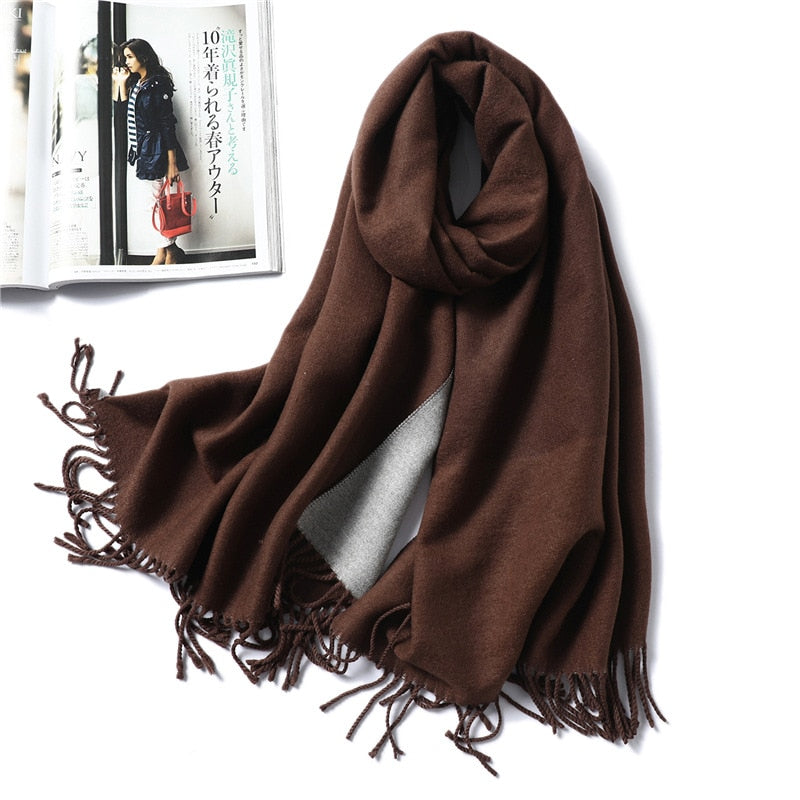 Winter Cashmere Scarf Women Thick Warm Shawls Wraps