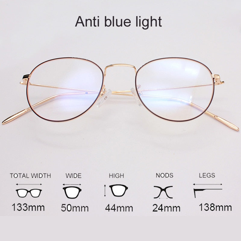 Fashion Blue Light Glasses Retro Metal Frame