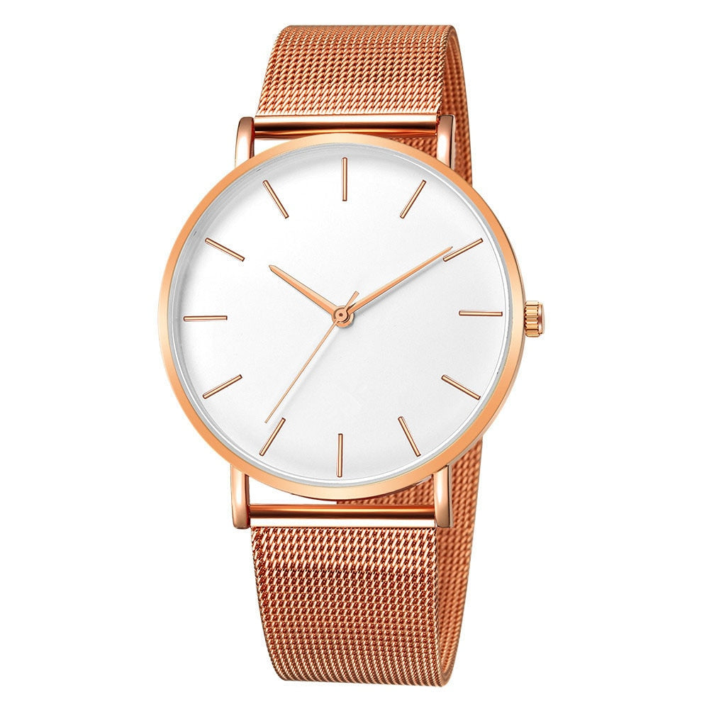 Women Watch Rose Gold Montre Femme Mesh