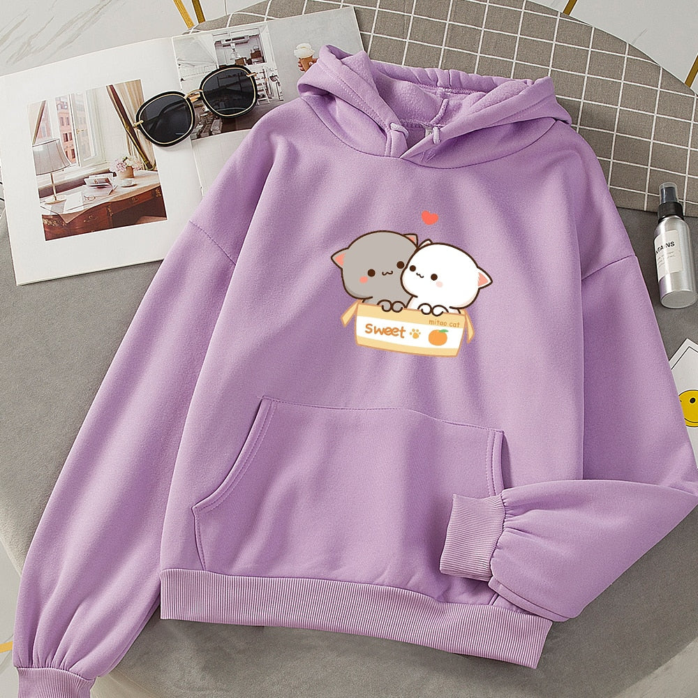 Grunge Aesthetic Hooded Hoodies Women Kawaii