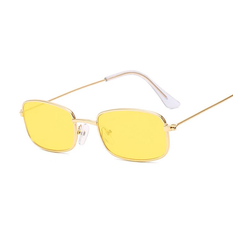 Small Frame Yellow Shades Square Sunglasses