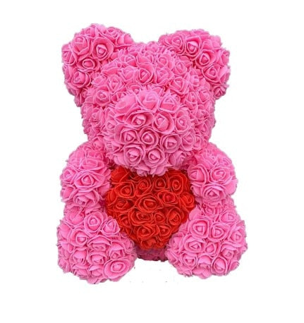 Rose Bear Heart Artificial Flower Rose Teddy Bear For Women Valentine&#39 Gift