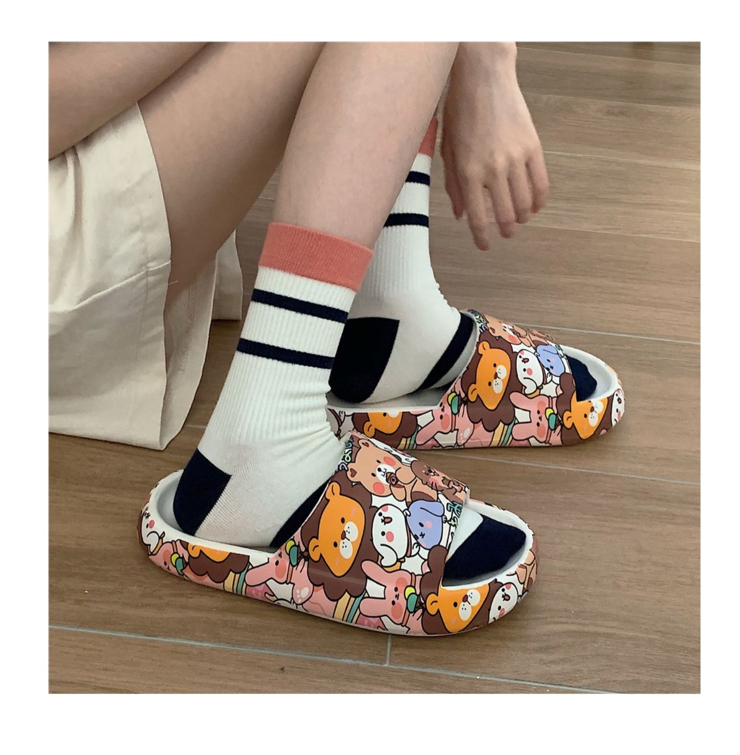 New Couple Fashion Bear Sandals Non-slip