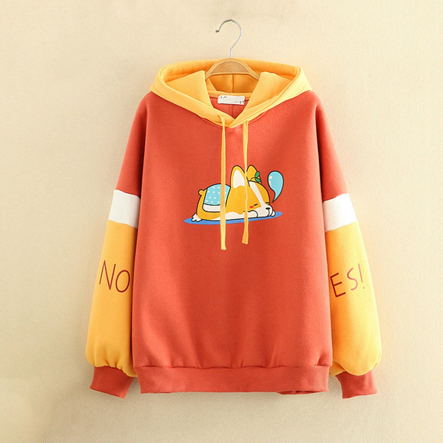 Cartoon Animal Corgi Dog Hooded Long-sleeve Hoody