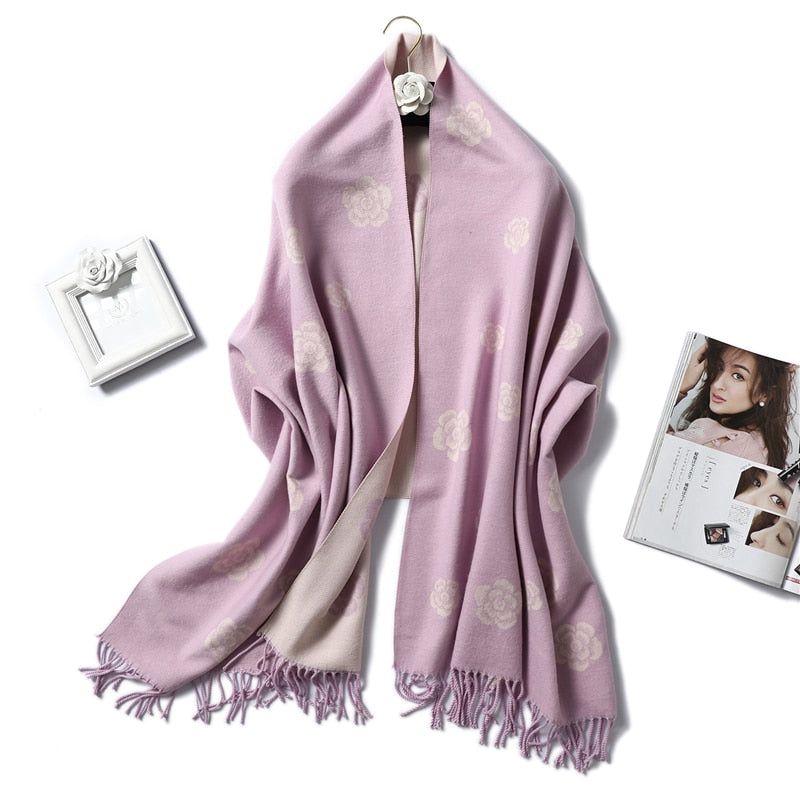 Winter Cashmere Scarf Women Thick Warm Shawls Wraps